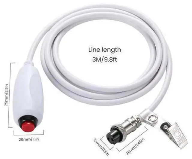 Alt view image 5 of 5 - 3M 9.8FT Normally Open Red Momentary Nurse Call Cord with GX16 2-Pin 4P Connector, Patient Emergency Push Button Cable for Hospital Ward Call System