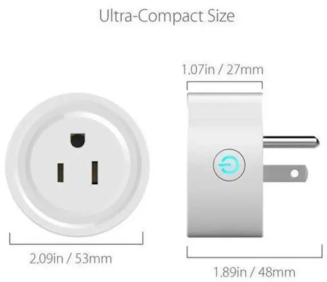 Alt view image 2 of 5 - 1 Pack Mini WiFi Smart Plug Socket, Wireless Remote Control Smart Outlet Compatible with Alexa Echo & Google Home for Voice Control