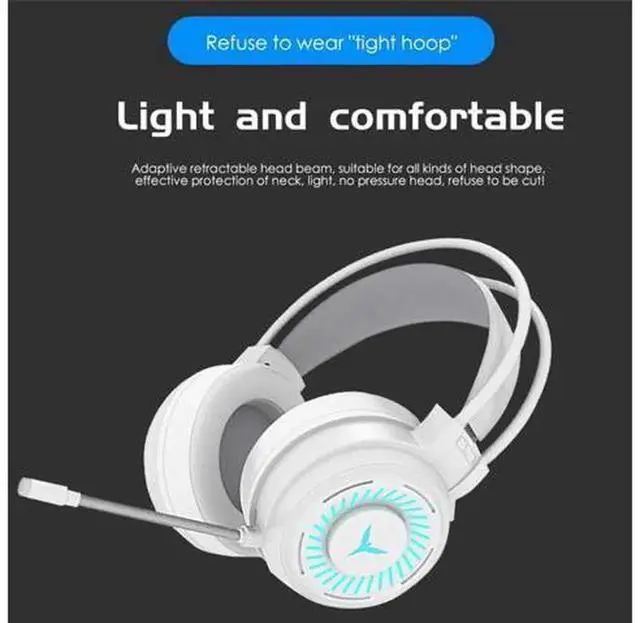 Alt view image 4 of 5 - 2021 New H200RGB Wired Gaming Headset with Microphone, RGB Light Over-Ear Gaming Headphones for Desktop PC Computer
