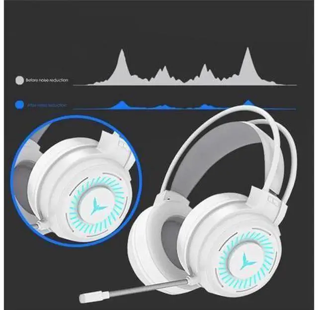 Alt view image 2 of 5 - 2021 New H200RGB Wired Gaming Headset with Microphone, RGB Light Over-Ear Gaming Headphones for Desktop PC Computer