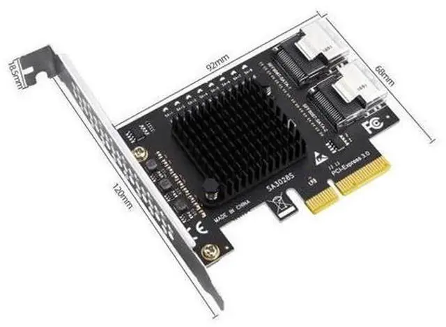 Alt view image 2 of 7 - 8-Port PCIe to SFF-8087 Mini-SAS to SATA 3.0 Expansion Card, 6Gbps SATA HDD Storage Adapter Card for Desktop & Server