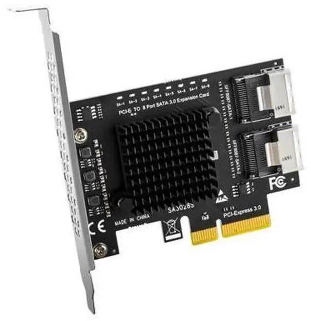 Alt view image 5 of 7 - 8-Port PCIe to SFF-8087 Mini-SAS to SATA 3.0 Expansion Card, 6Gbps SATA HDD Storage Adapter Card for Desktop & Server