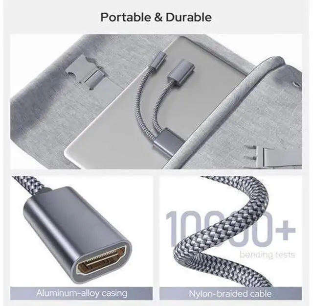 Alt view image 3 of 7 - 2-in-1 USB C to 4K HDMI Adapter with 100W PD Charging Port, Thunderbolt 3 MHL Type C HDMI Converter Compatible with iPhone 15 Series, MacBook, iPad, Galaxy, Steam Deck