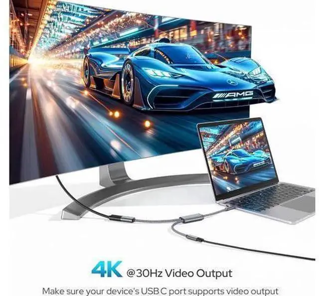 Alt view image 7 of 7 - 2-in-1 USB C to 4K HDMI Adapter with 100W PD Charging Port, Thunderbolt 3 MHL Type C HDMI Converter Compatible with iPhone 15 Series, MacBook, iPad, Galaxy, Steam Deck