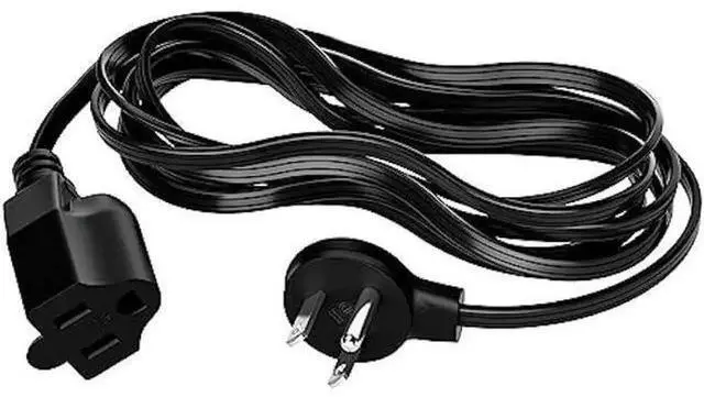 Main image of Elecan 12 FT Flat Plug Extension Cord, 16 Gauge 3 Prong Grounded Low Profile Slim Power Cable, 13A 125V ETL Certified Black Space Saving Extension Wire