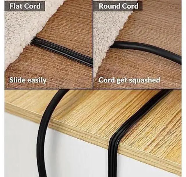 Alt view image 5 of 6 - Elecan 12 FT Flat Plug Extension Cord, 16 Gauge 3 Prong Grounded Low Profile Slim Power Cable, 13A 125V ETL Certified Black Space Saving Extension Wire
