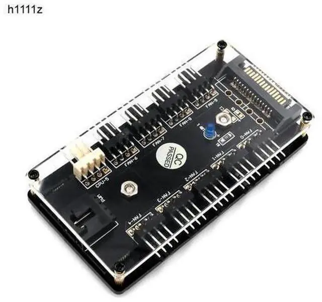 Main image of 10-Way PWM Fan Hub with PMMA Magnetic Case, 12V 3/4Pin PC Fan Splitter Controller, SATA Power Supply for CPU Cooling Fans