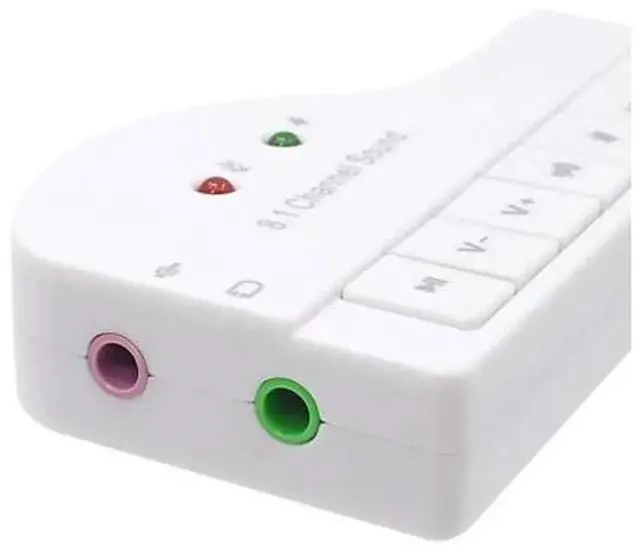 Alt view image 4 of 5 - 8.1 Channel 3D Surround External USB Sound Card Adapter, USB to 3.5mm Audio Jack Converter for Headset, Microphone, Laptop & Desktop PC