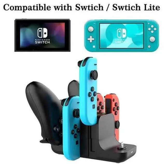 Alt view image 4 of 5 - 6-in-1 Game Controller Charging Station, Multi Port Type-C Charger Dock for Switch Joy-Con, Pro Controller, Switch, Switch Lite & All Type-C Port Devices
