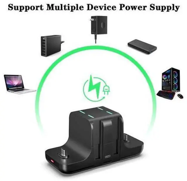 Alt view image 5 of 5 - 6-in-1 Game Controller Charging Station, Multi Port Type-C Charger Dock for Switch Joy-Con, Pro Controller, Switch, Switch Lite & All Type-C Port Devices