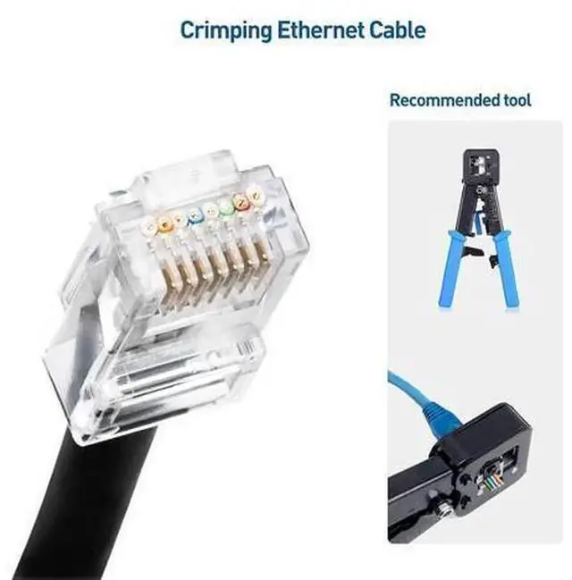 Alt view image 4 of 6 - Cable Matters 100 Pack Cat6 Pass Through RJ45 Modular Plugs, Cat 6 Ethernet Cable Connectors for Solid & Stranded UTP Network Wires