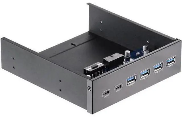 Alt view image 2 of 7 - 5.25 Inch Front Bay USB Hub, 2-Port USB3.1 + 4-Port USB3.0 5Gbps High Speed Front Panel Hub, PC Optical Drive Bay Converter for Desktop Case