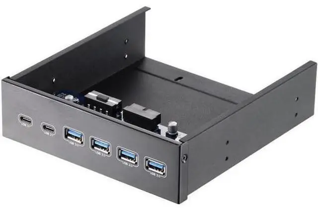 Alt view image 4 of 7 - 5.25 Inch Front Bay USB Hub, 2-Port USB3.1 + 4-Port USB3.0 5Gbps High Speed Front Panel Hub, PC Optical Drive Bay Converter for Desktop Case