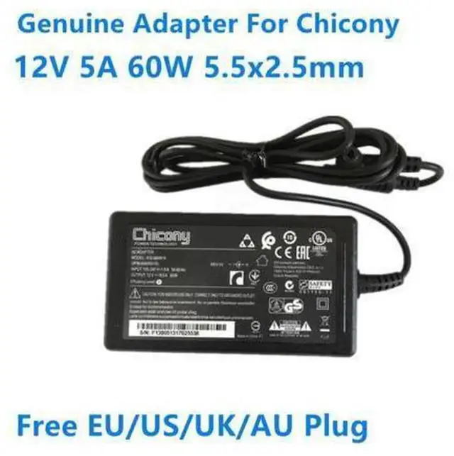 Main image of 60W Laptop AC Charger Power Supply, 12V 5A Adapter Compatible with LITEON PA-1600-2A-LF, Chicony A12-060N1A A060R010L, 4.16A Power Adapter for Monitor & Notebook