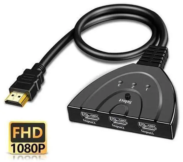 Main image of 3 Port HDMI Compatible KVM Switcher 3 In 1 Out, 4K 2K 1080P 3D Video Switch Hub, Mini HDMI Splitter Adapter for HDTV DVD Xbox PS3 PS4 Game Consoles