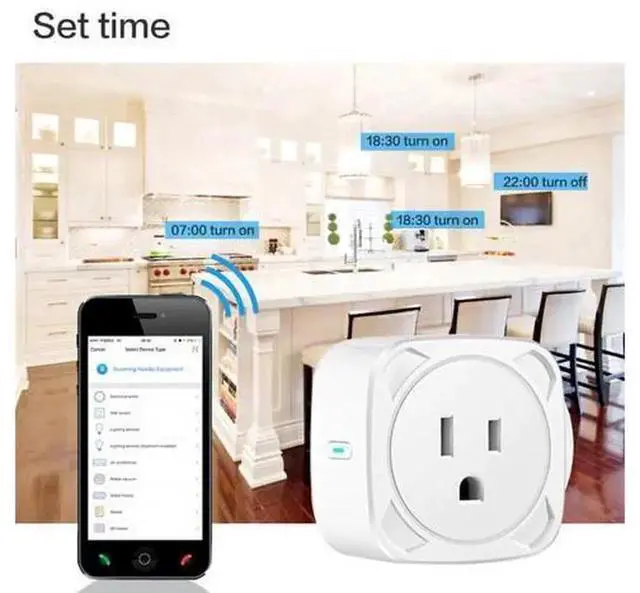 Alt view image 4 of 6 - 1 Pack Tuya WiFi Smart Plug US Standard Smart Socket, Voice Control Smart Outlet with Power Statistics & Countdown Timer Function for Home Appliances