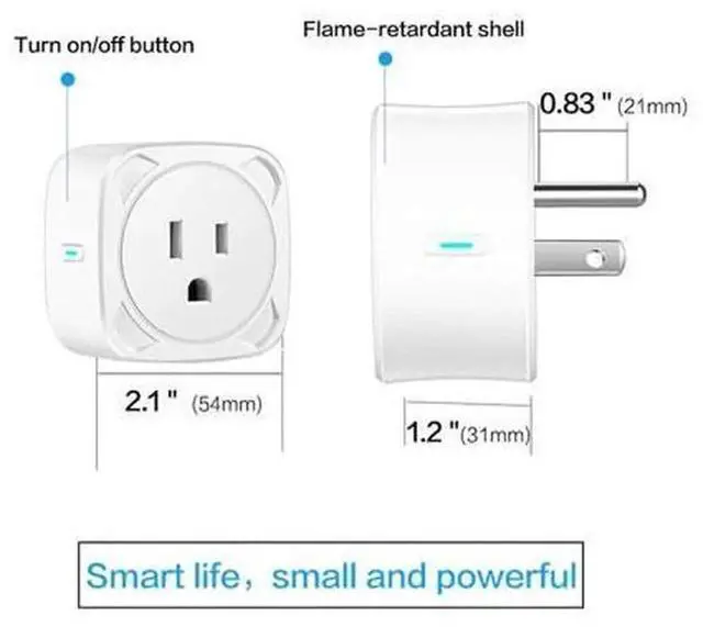 Alt view image 6 of 6 - 1 Pack Tuya WiFi Smart Plug US Standard Smart Socket, Voice Control Smart Outlet with Power Statistics & Countdown Timer Function for Home Appliances
