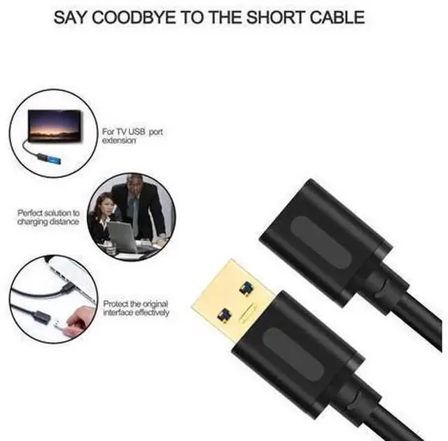 Alt view image 5 of 7 - 25Ft/8M USB 3.0 Extension Cable, High Speed Type A Male to A Female USB Extender Cord, Compatible with Xbox, PlayStation, USB Flash Drive, External Hard Drive, Keyboard, Printer, Scanner