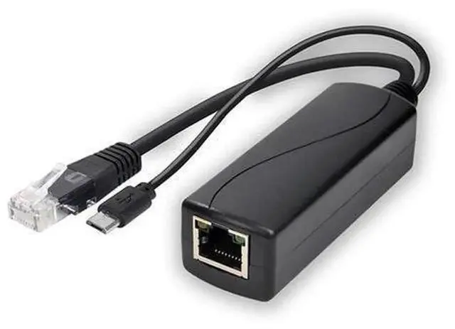 Alt view image 6 of 7 - 12 Pack 48V to 5V PoE Splitter, 2.4A PoE Power Adapter with Micro USB Output Plug, Power Supply for IP Camera, Raspberry Pi, Tablet & Micro USB Devices