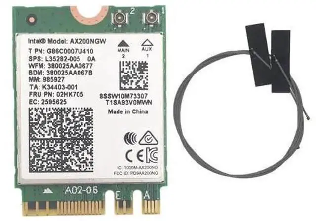 Main image of AX200 NGFF M.2 WiFi 6 Wireless Card with Antennas Kit, AX200NGW Dual Band 802.11ax/ac WiFi Bluetooth 5.0 NGFF Network Adapter for Laptop Desktop