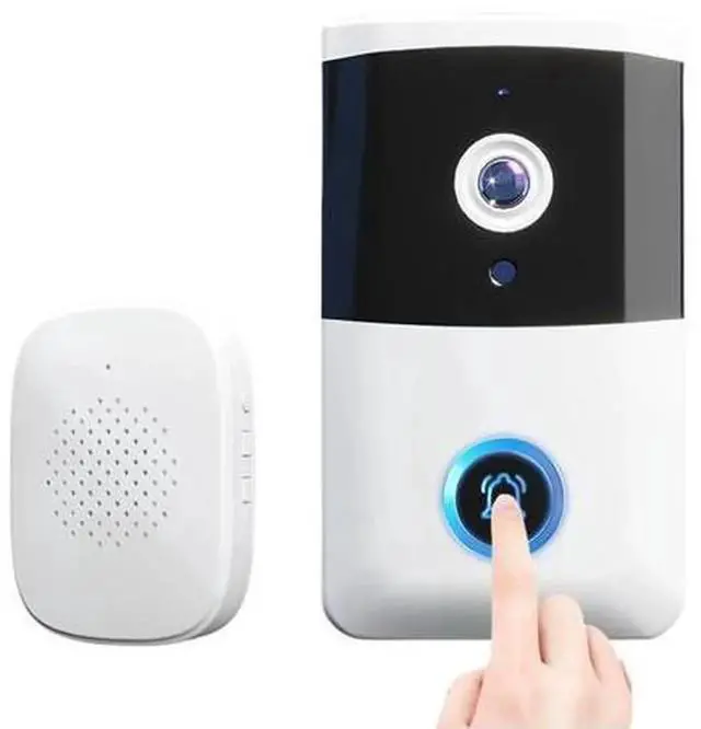 Main image of Wireless Smart Video Doorbell with IR Night Vision, Two-Way Audio Intercom Doorbell Camera, Home Security Surveillance Door Bell Alarm System