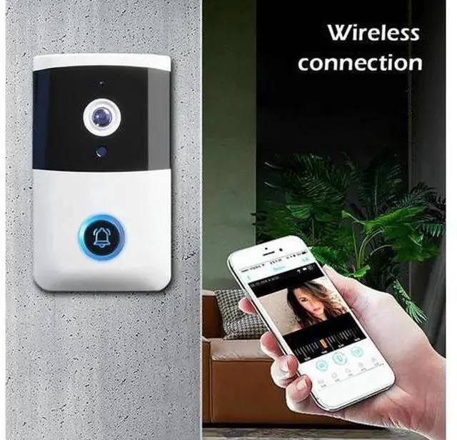 Alt view image 5 of 7 - Wireless Smart Video Doorbell with IR Night Vision, Two-Way Audio Intercom Doorbell Camera, Home Security Surveillance Door Bell Alarm System