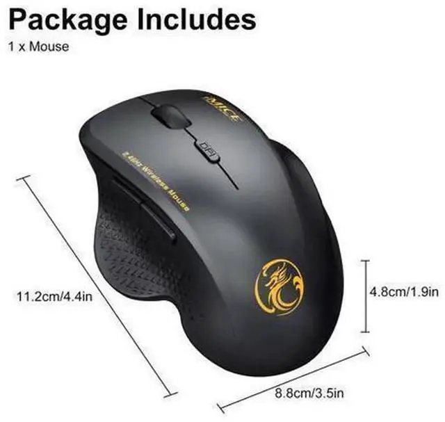 Alt view image 5 of 6 - 2.4GHz Wireless Optical Gaming Mouse with 6 Buttons, Nano USB Receiver, Ergonomic Portable Wireless Mice Compatible with Laptop Desktop PC MacBook Dell HP Lenovo Asus Acer Windows Mac