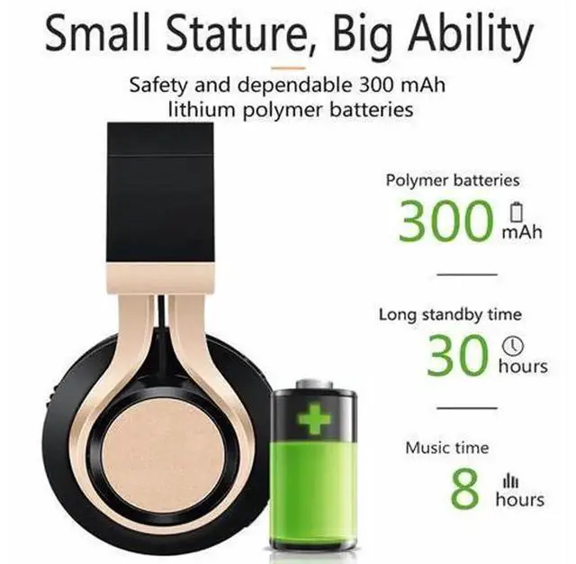 Alt view image 4 of 5 - Wireless Bluetooth Over-Ear Headphones with Built-in Microphone, Support TF Card Playback, Foldable Cordless Bluetooth Headset Compatible with PC Computer iPhone Android Cell Phones for Gaming Music