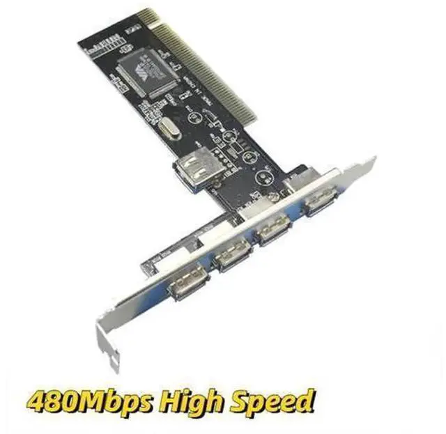 Main image of PCI to USB 2.0 Controller Card, 4 Port 480Mbps High Speed Expansion Hub Adapter with VIA Chipset, Internal PCI USB Expansion Card Support Windows 98 SE/2000/XP/ME/Vista, Plug & Play Hot Swap PCI Card