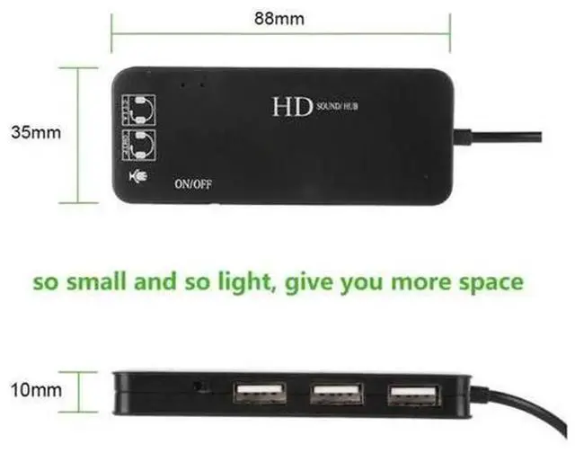 Alt view image 7 of 7 - External USB Audio Sound Card Module with CM108 Chip, Portable DAC Decoder Board Plug and Play USB Sound Adapter Replacement for Built-in Audio Jack of Desktop PC Laptop Windows Mac