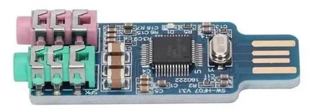 Alt view image 6 of 7 - External USB Audio Sound Card Module with CM108 Chip, Portable DAC Decoder Board Plug and Play USB Sound Adapter Replacement for Built-in Audio Jack of Desktop PC Laptop Windows Mac