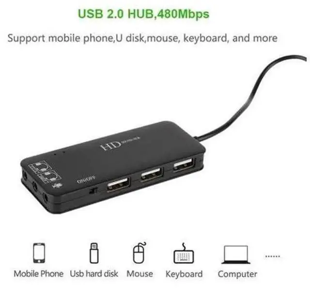 Alt view image 3 of 7 - External USB Audio Sound Card Module with CM108 Chip, Portable DAC Decoder Board Plug and Play USB Sound Adapter Replacement for Built-in Audio Jack of Desktop PC Laptop Windows Mac