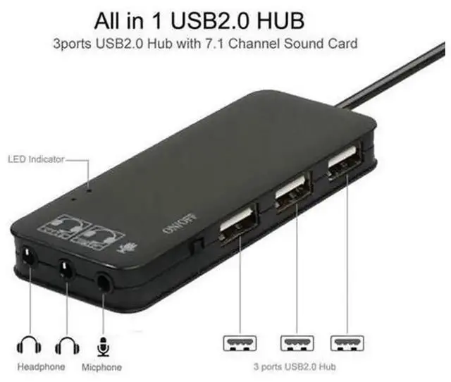 Alt view image 5 of 7 - External USB Audio Sound Card Module with CM108 Chip, Portable DAC Decoder Board Plug and Play USB Sound Adapter Replacement for Built-in Audio Jack of Desktop PC Laptop Windows Mac