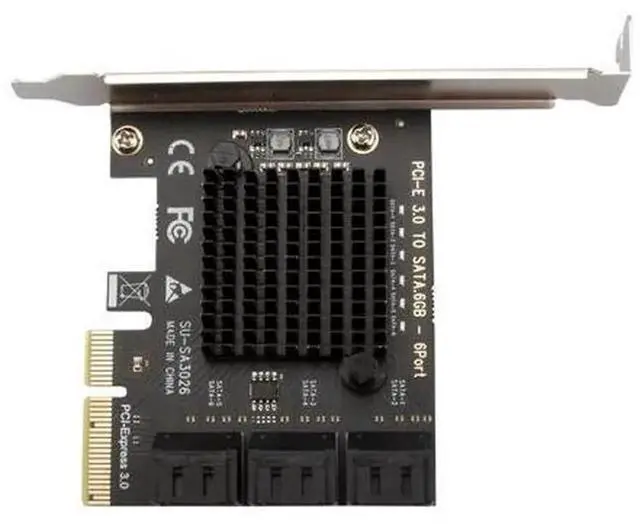 Alt view image 2 of 7 - PCIe 3.0 X4 to 6 Port SATA 3.0 Expansion Card, 6Gbps High Speed Hard Drive Controller with ASMedia ASM1166 Chip, Internal SATA Adapter for HDD SSD Desktop Storage Expansion