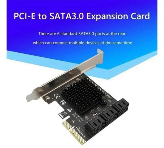 Alt view image 3 of 7 - PCIe 3.0 X4 to 6 Port SATA 3.0 Expansion Card, 6Gbps High Speed Hard Drive Controller with ASMedia ASM1166 Chip, Internal SATA Adapter for HDD SSD Desktop Storage Expansion