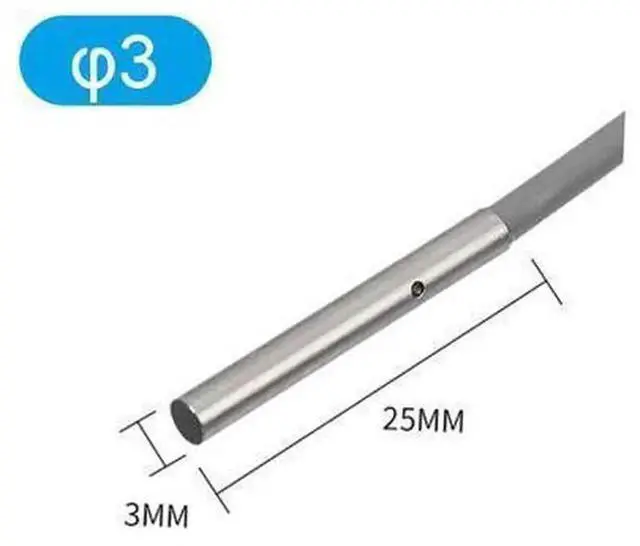 Main image of 3-Wire Micro Inductive Proximity Sensor Switch with 2M Cable, IP68 Waterproof Metal Detection Inductive Sensor, Support NPN/PNP NO NC Output, NPN Normally Open Type O3 for Industrial Automation Equipm