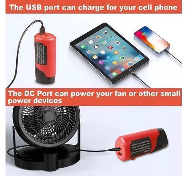 Alt view image 3 of 6 - M12 USB Power Adapter Compatible with Milwaukee 12V M12 Lithium Battery, Portable Battery Power Source Converter with 2.1A USB Port & DC 12V Output Socket, USB Charging Power Supply Adapter Only for