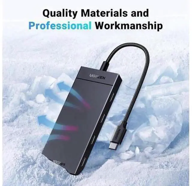 Alt view image 2 of 7 - UGREEN 4-in-1 USB C Hub Splitter, 10Gbps USB 3.2 Gen2 Adapter with 4 USB-C Ports, Portable Type-C Expansion Dock Compatible with MacBook Pro/Air, iPad Pro, iPhone 15 Series, Surface, Laptops and All U