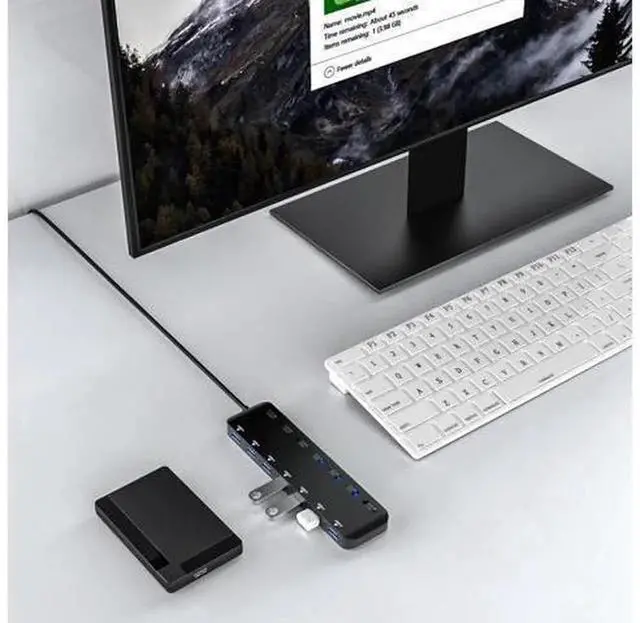 Alt view image 5 of 7 - 7 Port USB 3.0 Hub Splitter, SuperSpeed 5Gbps Multi USB Expander with Individual On/Off Switches & LED Indicators, Universal USB Adapter Compatible with Laptop, PC, MacBook, Windows, Mac OS, Li