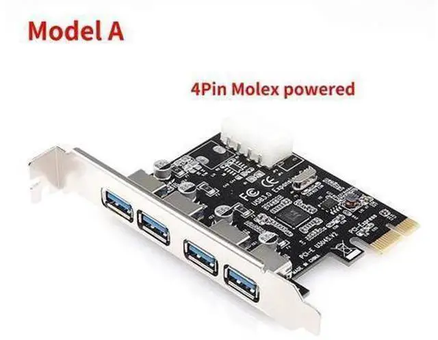 Main image of 4 Port PCI-E USB 3.0 Expansion Card, PCIe X1 USB 3.0 Hub Controller Adapter, SuperSpeed 5Gbps PCI Express USB3.0 Card for Desktop PC, Internal PCIe 1X USB Expansion Adapter Supporting Multiple USB Per