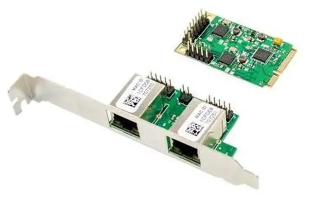 Alt view image 3 of 4 - Mini PCIe Dual Copper Port Gigabit Ethernet Network Card, Realtek RTL8111F + ASM1182 Chipset Industrial LAN Adapter, 2×RJ45 10/100/1000Mbps Mini PCI Express Gigabit NIC for Industrial PC, Embedded Hos