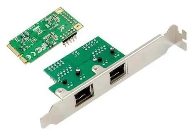 Alt view image 2 of 4 - Mini PCIe Dual Copper Port Gigabit Ethernet Network Card, Realtek RTL8111F + ASM1182 Chipset Industrial LAN Adapter, 2×RJ45 10/100/1000Mbps Mini PCI Express Gigabit NIC for Industrial PC, Embedded Hos