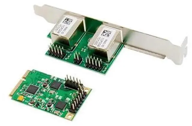 Alt view image 4 of 4 - Mini PCIe Dual Copper Port Gigabit Ethernet Network Card, Realtek RTL8111F + ASM1182 Chipset Industrial LAN Adapter, 2×RJ45 10/100/1000Mbps Mini PCI Express Gigabit NIC for Industrial PC, Embedded Hos
