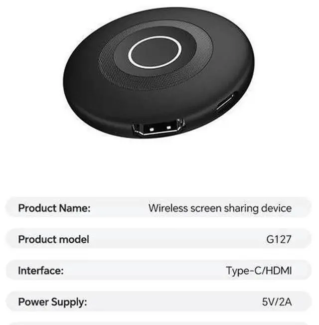 Alt view image 5 of 7 - G127 Wireless Screen Mirroring Adapter Upgraded Plug & Play 4K 5G Dual Band Wi-Fi Display Dongle, Portable Audio Video Casting Receiver Support Airplay Miracast DLNA for Phone Laptop to TV Monitor Pro