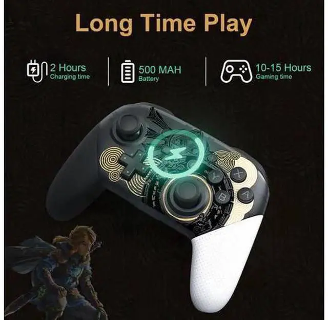 Alt view image 3 of 6 - Limited Themed Bluetooth Wireless Pro Game Controller, Ergonomic Gamepad Compatible with Nintendo Switch, Switch Lite, Switch OLED & Windows PC Steam, Built-in 6-Axis Gyro, Turbo Auto-Fire & Dual Adju