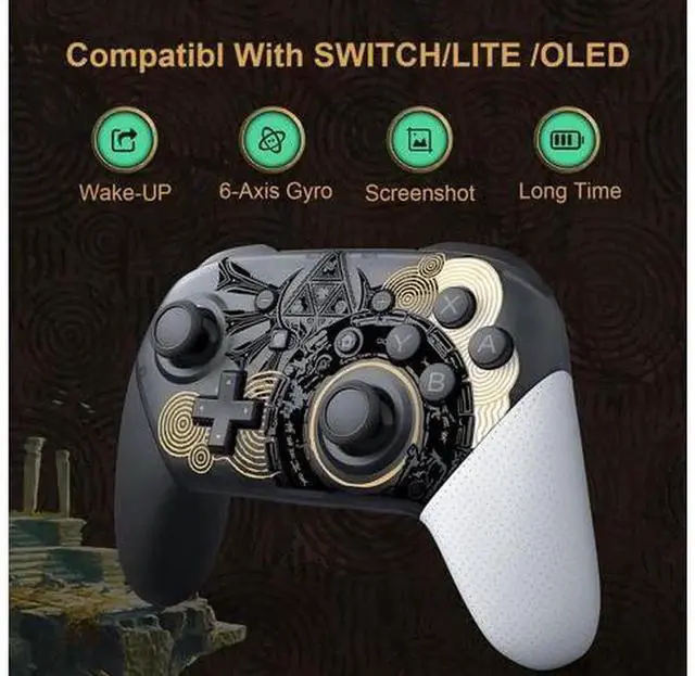 Alt view image 6 of 6 - Limited Themed Bluetooth Wireless Pro Game Controller, Ergonomic Gamepad Compatible with Nintendo Switch, Switch Lite, Switch OLED & Windows PC Steam, Built-in 6-Axis Gyro, Turbo Auto-Fire & Dual Adju