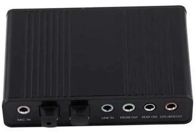 Main image of 5.1 Channel USB External Sound Card with SPDIF Digital Audio Output, USB Audio Adapter for Desktop PC Laptop, 44.1KHz & 48KHz Sampling Rate, Plug and Play Black USB Sound Card Converter for Gaming Mus