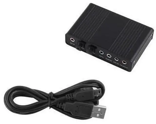 Alt view image 2 of 5 - 5.1 Channel USB External Sound Card with SPDIF Digital Audio Output, USB Audio Adapter for Desktop PC Laptop, 44.1KHz & 48KHz Sampling Rate, Plug and Play Black USB Sound Card Converter for Gaming Mus
