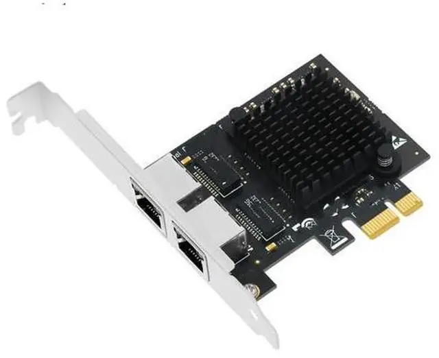Main image of 2.5G PCIe X1 Network Card with Dual RJ45 Ports, PCI Express 2500Mbps Gigabit Ethernet NIC Adapter Built-in RTL825BG Chip, 2.5Gb PCIE LAN Card for Desktop PC Windows Linux Server