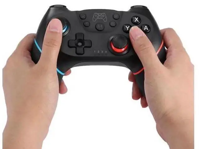 Alt view image 5 of 6 - Wireless Bluetooth Game Controller with 6-Axis Gyro & Dual Motor Vibration, Ergonomic Wireless Gamepad Compatible with Nintendo Switch/Switch Lite/Switch OLED, Rechargeable Switch Gaming Accessory wit
